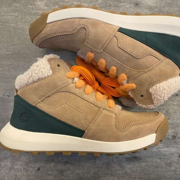 TIMBERLAND Shoes - TIMBERLAND WOMEN'S RETRO SWIFT HIGH TOP LACE SNEAKE MEDIUM BEIGE SUEDE A431J-EW1